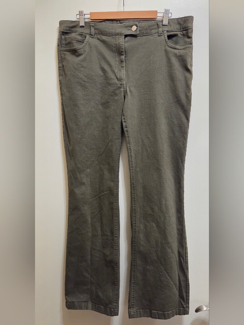 Mango Olive Green Bootcut Jeans 14